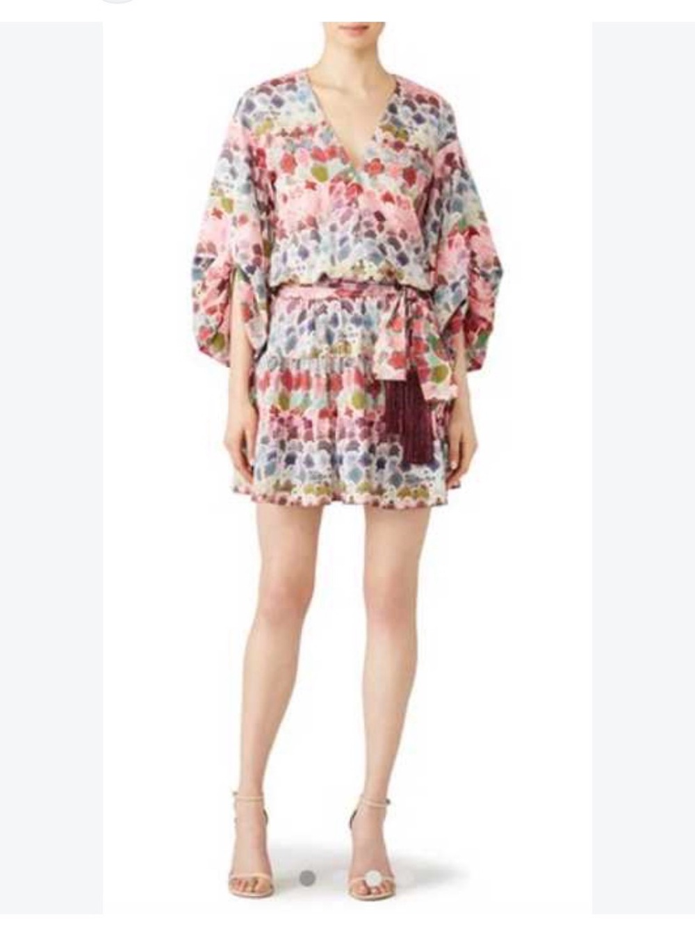 Alexis Multicolor Floral Mini Dress in Pink, Green & Blue